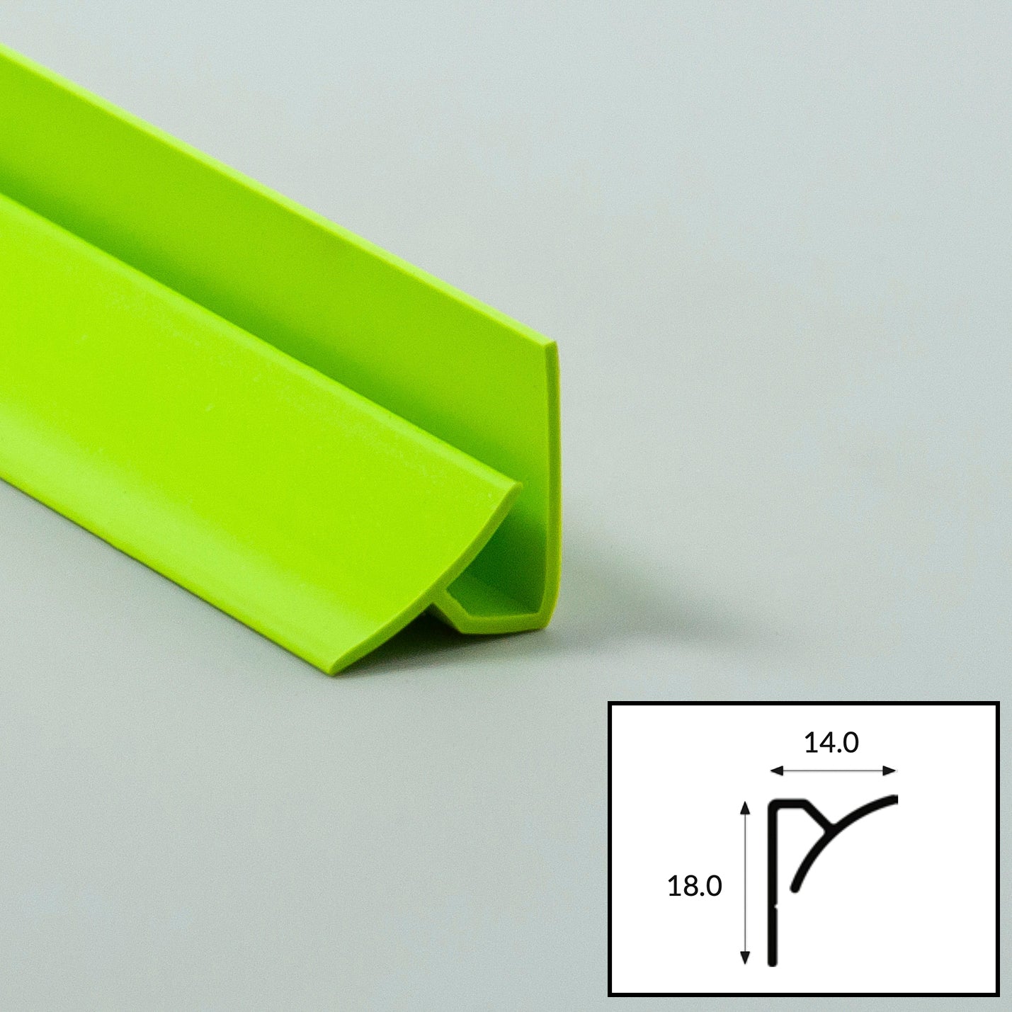 Lime (Green) PVC Internal Corner Profile with Satin Finish