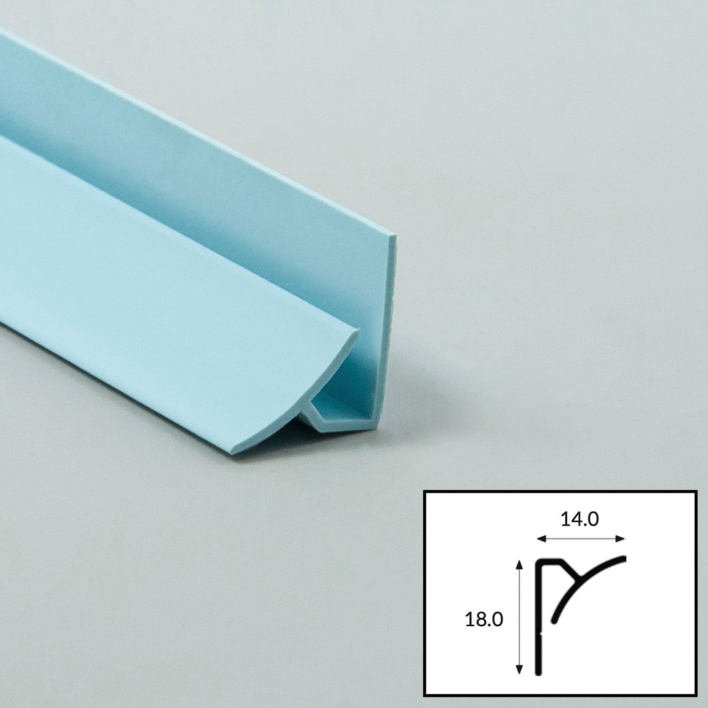 Mint PVC Internal Corner Profile with Satin Finish