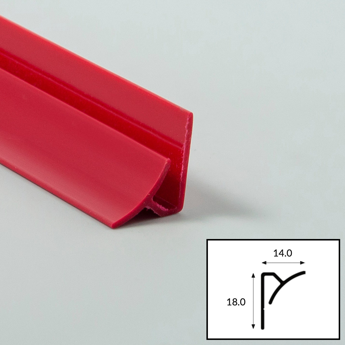 Ruby (Red) PVC Internal Corner Profile with Satin Finish