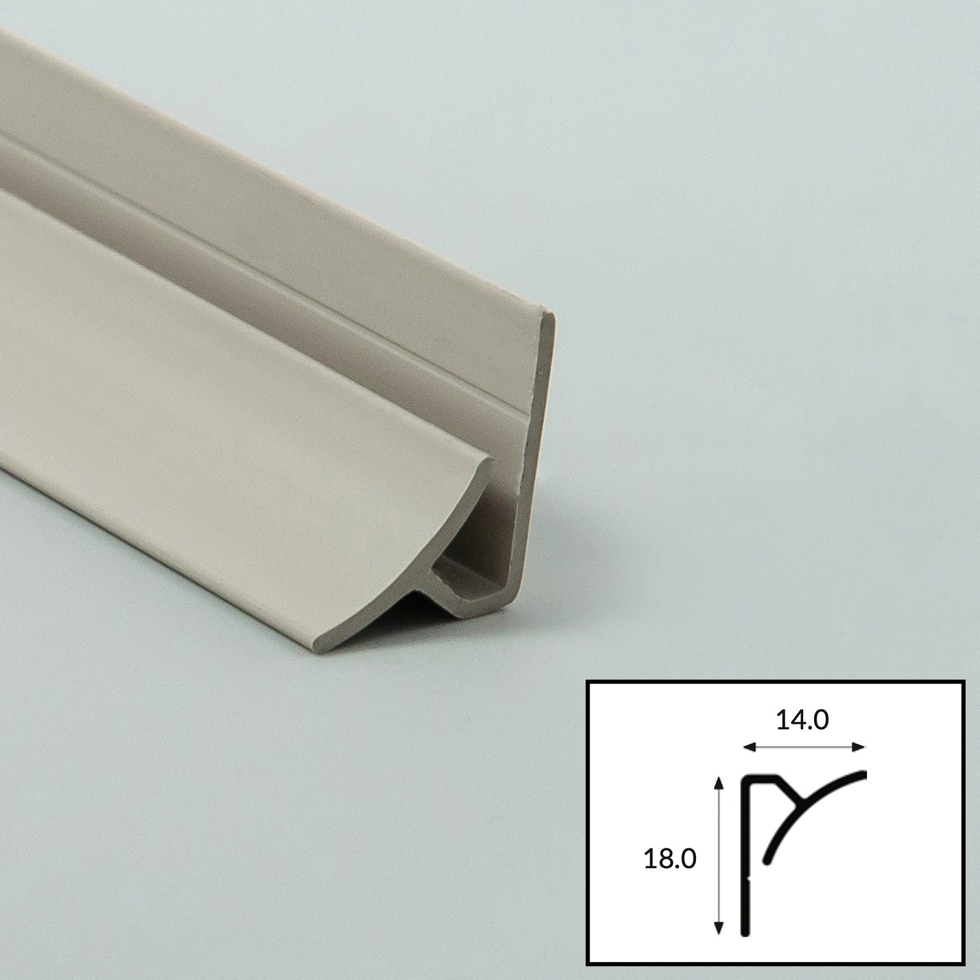 Sandstone PVC Internal Corner Profile with Satin Finish
