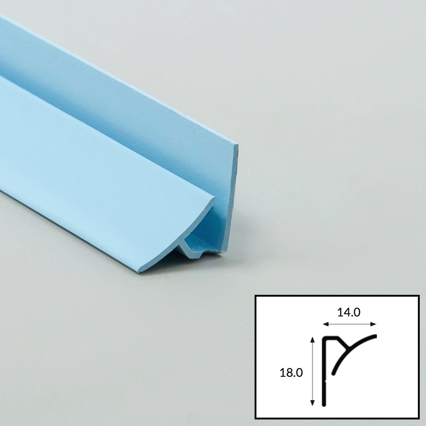 Sky (Blue) PVC Internal Corner Profile with Satin Finish